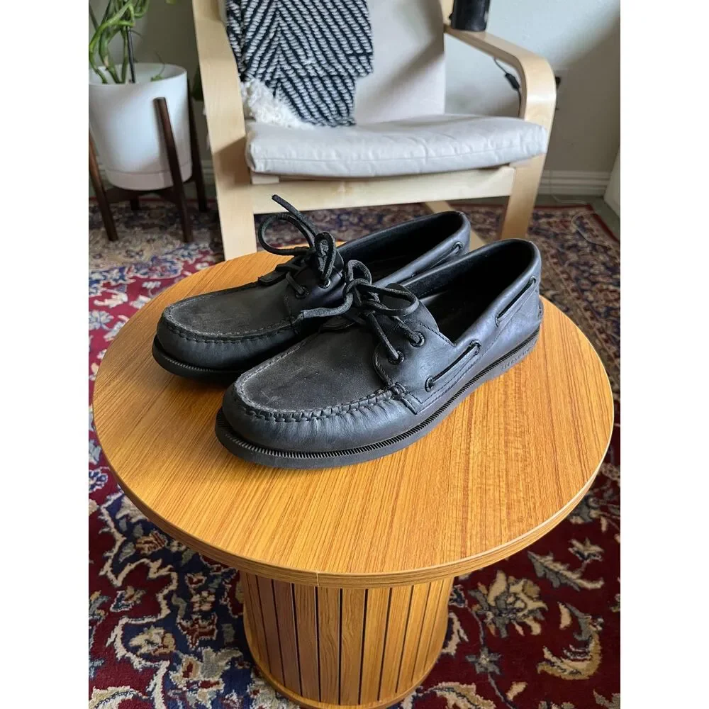 Sperry Topsider in Black Leather